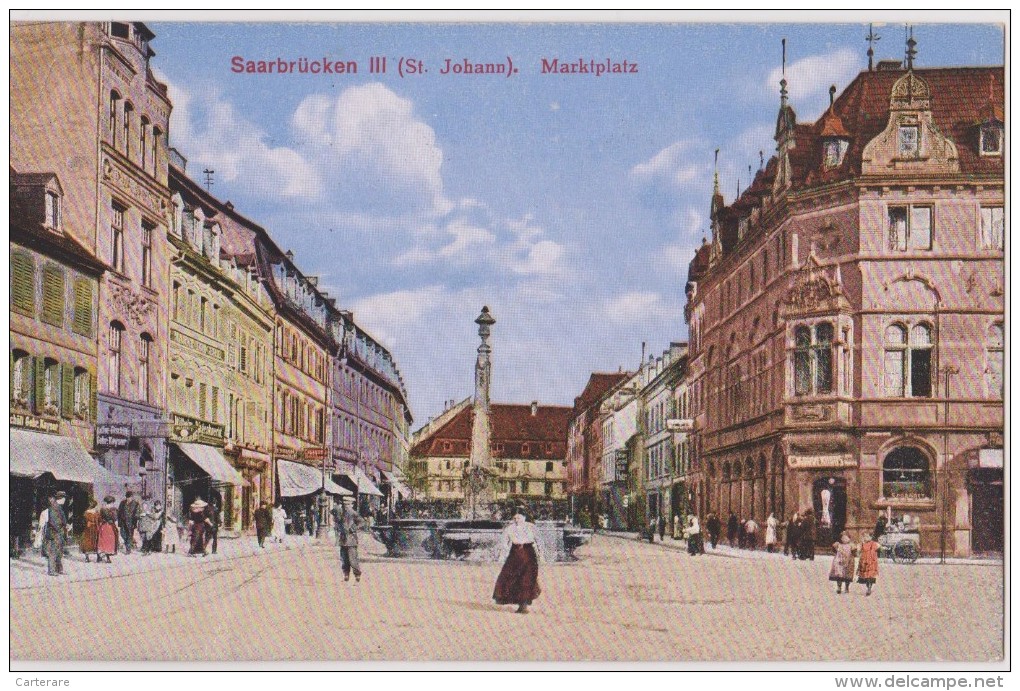 Cpa,ALLEMAGNE,SAARBRUCKEN   ,capitale  De Land Sarre,stadtverband,FONTAI NE - Saarbruecken