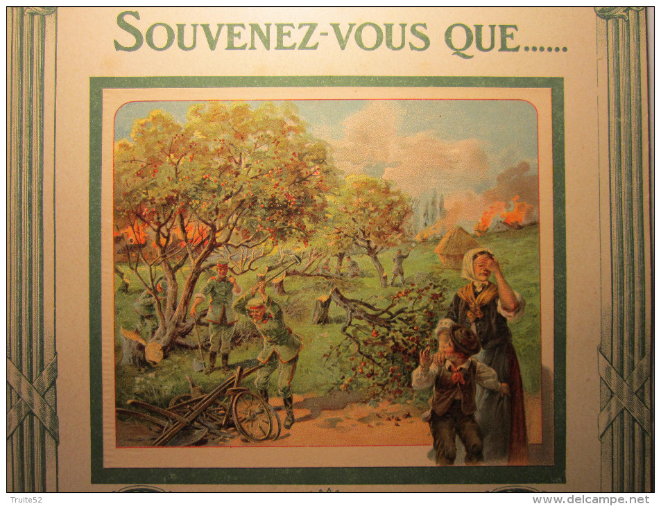 1919 - CALENDRIER -  MILITAIRE - L'Allemagne A Saccagé La France ...Elle A Scié Les Arbres Fruitiers. FRANCAIS.... - Grossformat : 1901-20