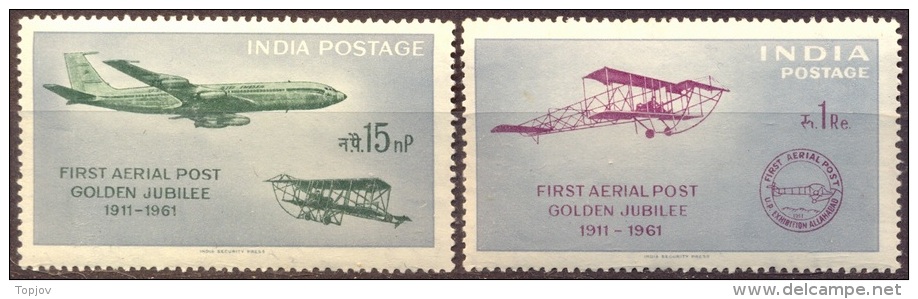 INDIA - AIRPLANES JUBILEE  - **MNH - 1961 - Poste Aérienne