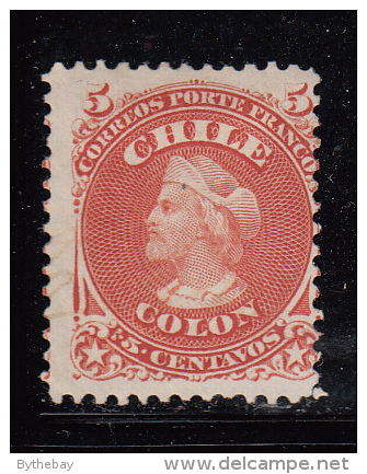 Chile Unused Scott #17 5c Christopher Columbus - Chili