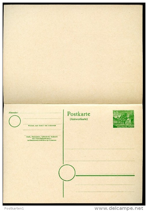 BERLIN P8 Antwort-Postkarte ** 1950  Kat. 50,00 € - Postcards - Mint