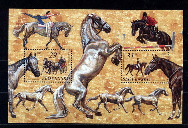 Slovakia 2005 Mi 519-520 In BL ** Horses - Nuevos