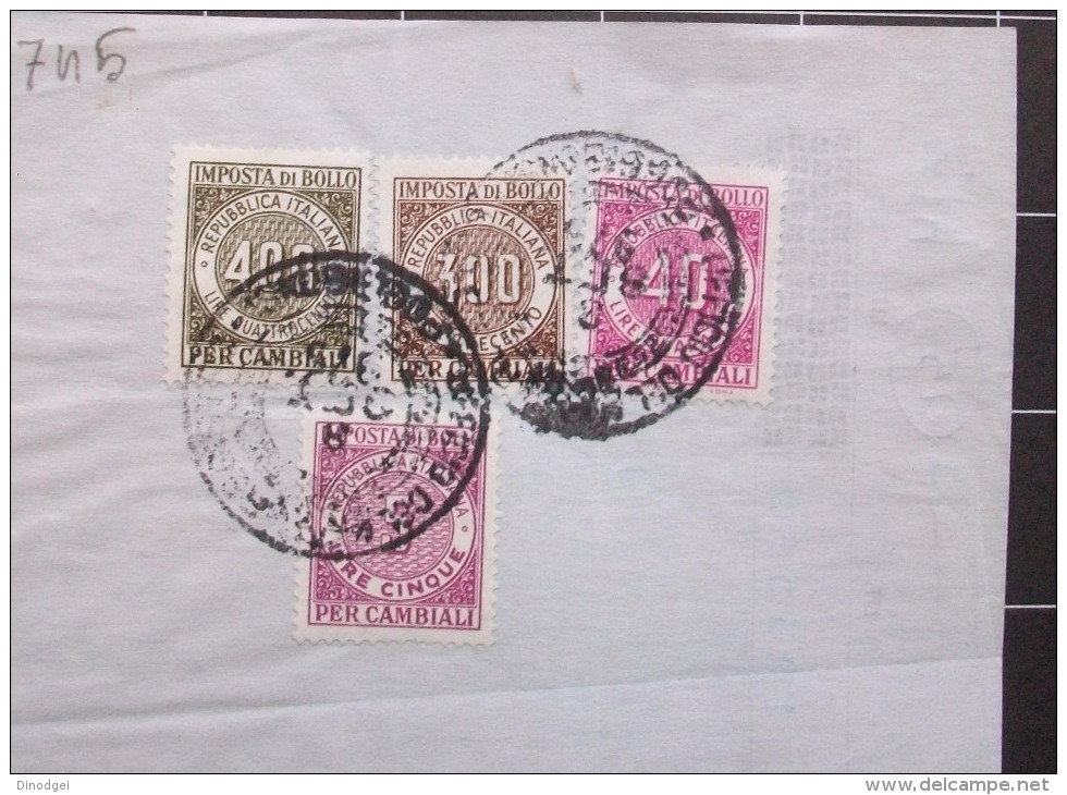 Italia Repubblica Cambiale 1975 Marche Da Bollo  £,400,300,400,5 - Revenue Stamps