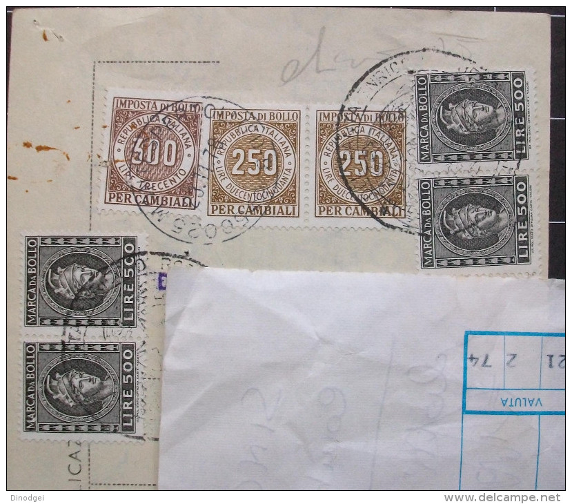Italia Repubblica Cambiale 1979 Marche Da Bollo  £,300,250,250,500,500,500,500. - Revenue Stamps