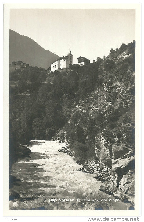 Stalden VS - Kirche Und Die Vispa             Ca. 1930 - Stalden