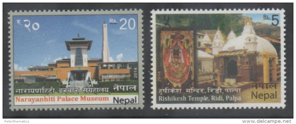 NEPAL , 2014, MNH, MUSEUMS, TEMPLES, 2v - Abbayes & Monastères