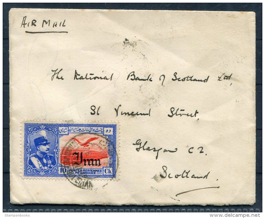 1938 Persia Masejedyod Teheran Airmail Cover - National Bank Of Scotland Glasgow - Iran