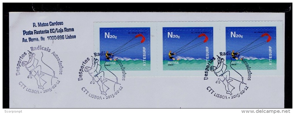 Adhesive Stamps EXTREME SPORTS Sport Kitesurf Water Sports Fdc RARE Cover Portugal Deportes Sportif Sportivo Sp3298 - Autres & Non Classés