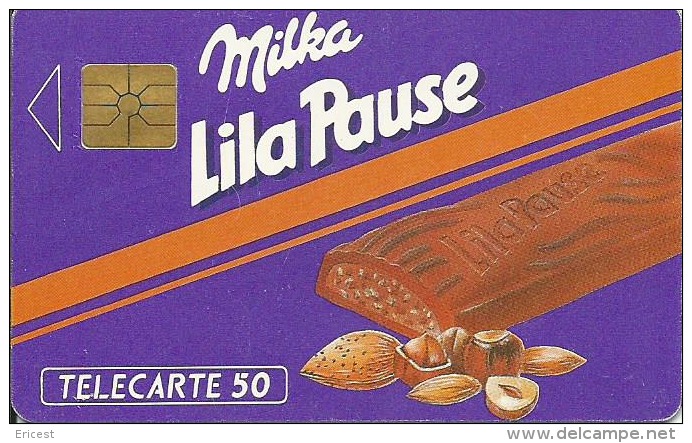 - F127 MILKA LILA PAUSE 50U GEM 10.90 B + 4 CHIFFRES + 1 LETTRE MAJUSCULE N° B0926K ETAT COURANT - 1990