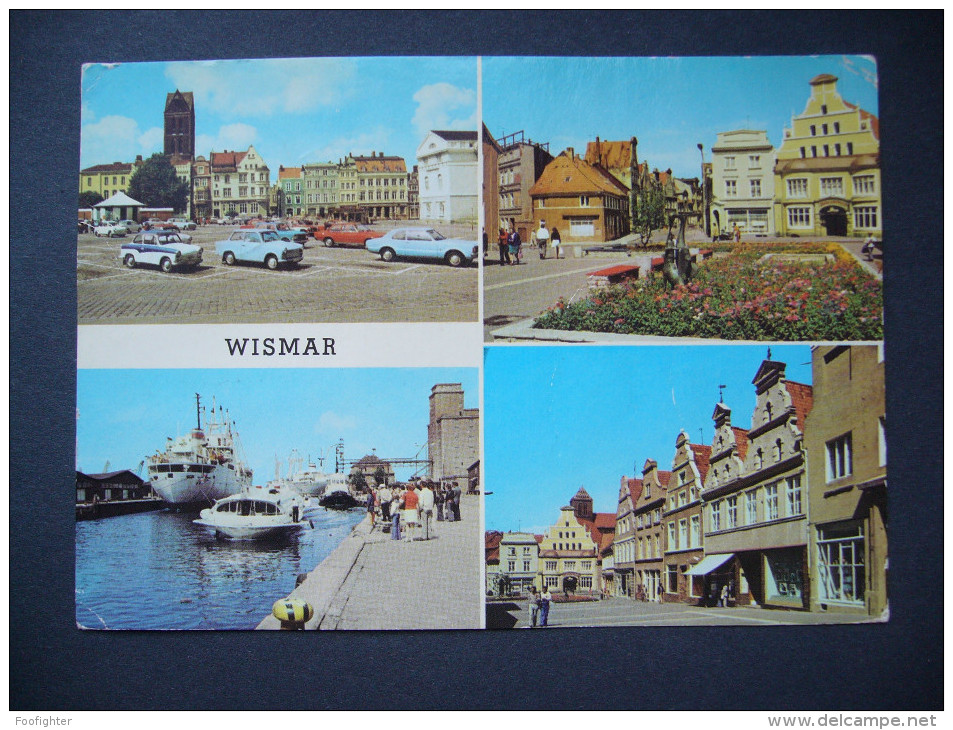 Germany: WISMAR - Markt, Ecke Krämerstraße/Hohenstraße, Hafen, Krämerstraße - Posted 1970s - Wismar