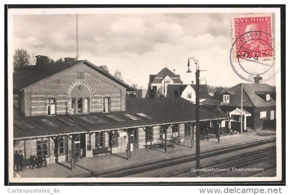 AK Charlottenberg, Järnvägsstationen, Bahnhof - Suède