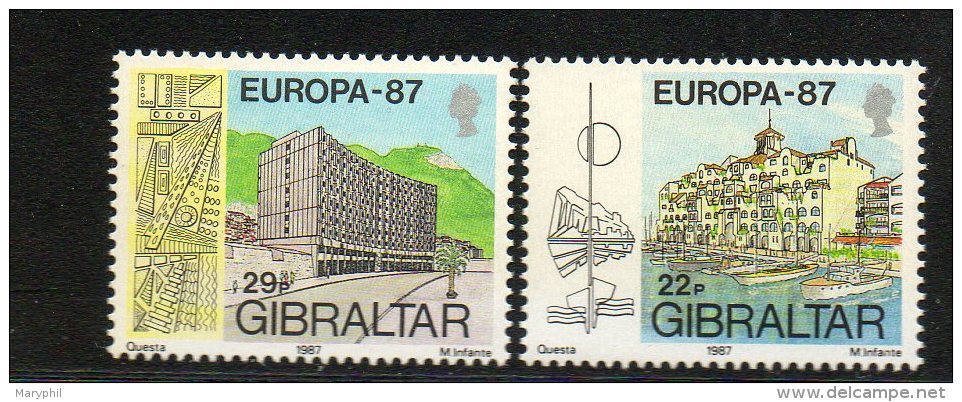 GIBRALTAR N° 530/531 ** Luxe - EUROPA ARCHITECTURE MODERNE - Cote 5  &euro; - 1987