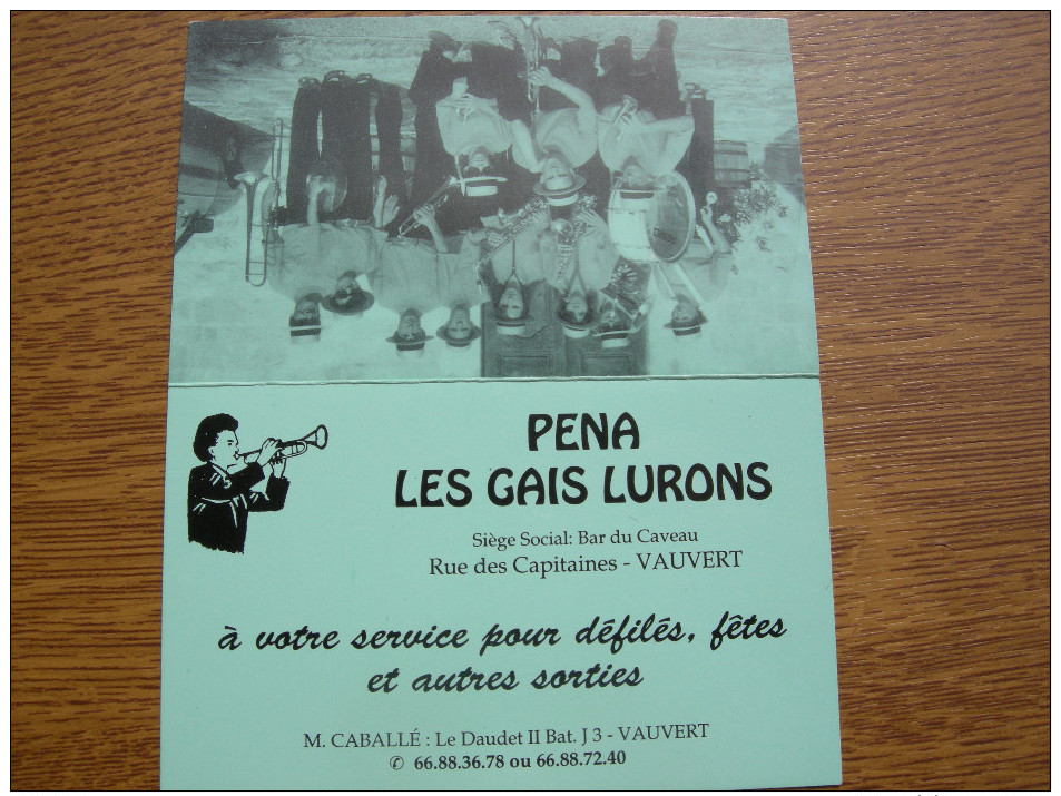 VAUVERT Péna Les Gais Lurons, Calendrier 1991 Publicitaire - Otros & Sin Clasificación