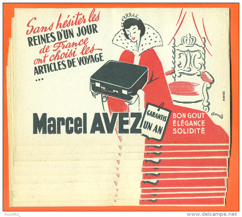 Lot De 10 Buvards  "  Marcel Avez - Reines D'un Jour  " Illustres Par Francis - Collections, Lots & Series