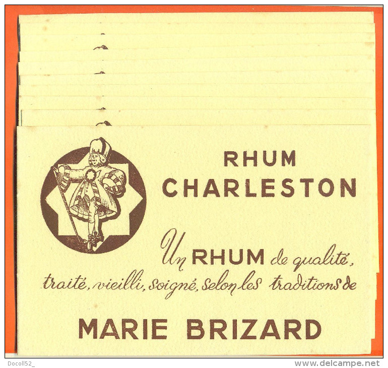 Lot De 10 Buvards  "  Rhum Charleston - Marie Brizard  " - Colecciones & Series