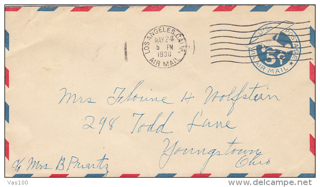 PLANES, EMBOISED COVER STATIONERY, ENTIER POSTAUX, 1930, USA - 1921-40