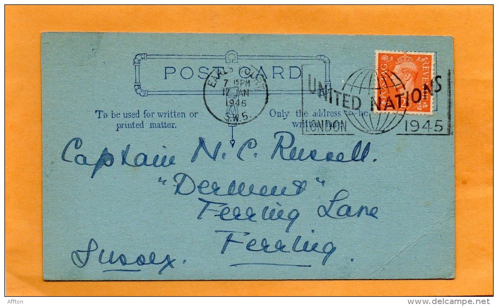 Great Britain 1946 Card Mailed - Cartas & Documentos