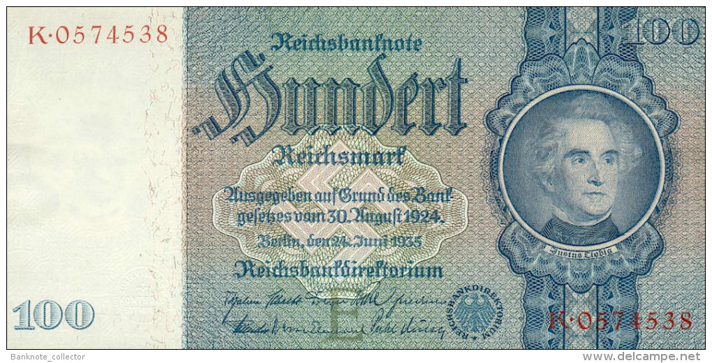 Deutschland, Germany - 100 Reichsmark, Ro. 176 A , ( Serie E/K ) 1936 - 1948 ! - 100 Reichsmark