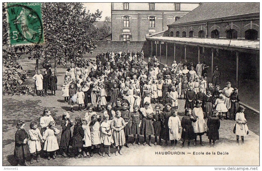 HAUBOURDIN --Ecole De Filles  - Recollée --recto-verso - Haubourdin