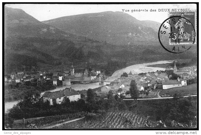 74 - Les Deux Seyssel Et Le Rhône, Dos Divisé, Voyagé 1911, Ed Miehallet (Ain), - Seyssel
