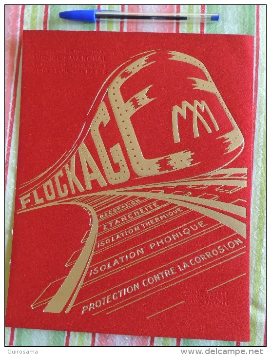 Publicité En Velours Sur Le Flockage MM – Dorure Fournier – Années 30-40  -  Chemins De Fer - Amiante - Transports