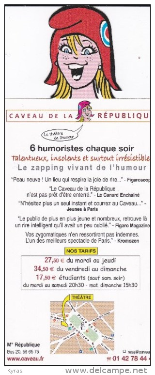 Illust. CABU . Carte Pub 9 X 21 Théâtre Caveau De La République Paris 11°  (  Chansonniers / Humoristes ) - Cabu