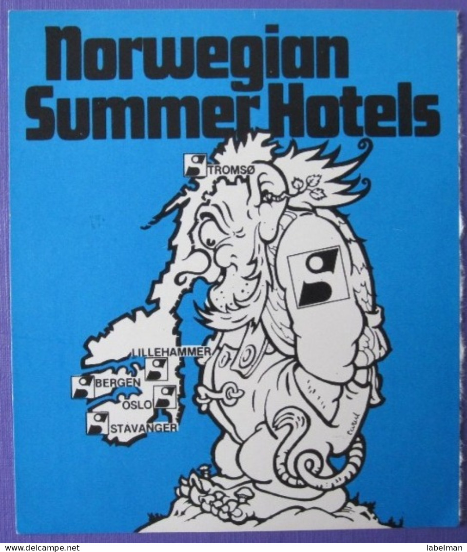 HOTEL HOTELLI HOTELL HOTELLET PENSION SUMMER NORVEGE NORWAY NORGE MAP DECAL LUGGAGE LABEL ETIQUETTE AUFKLEBER - Hotelaufkleber