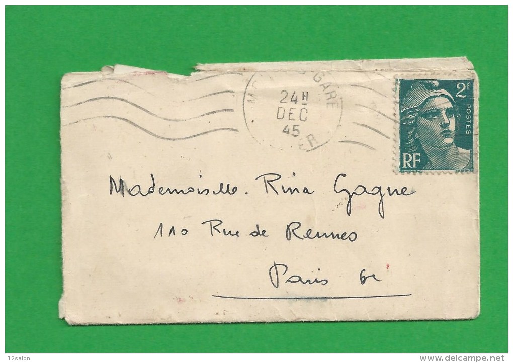 LETTRE MARIANNE DE GANDON - 1945-54 Marianne (Gandon)