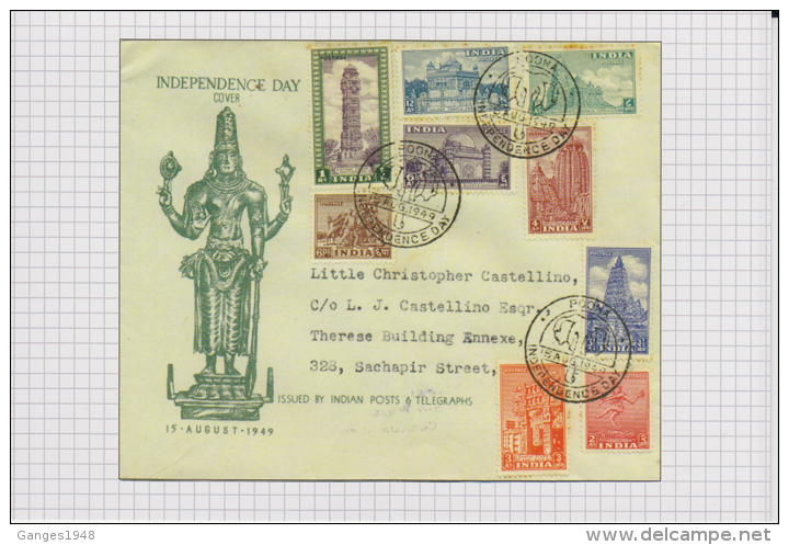 India 2015  RE-PRINTED By P&amp;T Archeological Series 9v  FDC ON Glossy Post Card   # 60093  Inde  Ind - Lettres & Documents