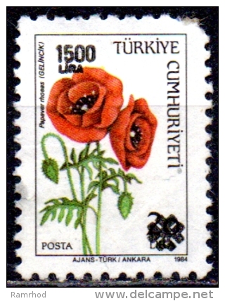 TURKEY 1990 Common Poppy Surcharged - 1500l. On 20l. - Multicoloured MNG ROUNDED CORNER CHEAP PRICE - Neufs