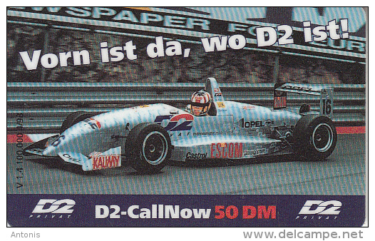 GERMANY - F1, Vorn Ist Da Wo D2 Ist, D2 Prepaid Card 50 DM, Exp.date 07/00, Used - [2] Mobile Phones, Refills And Prepaid Cards
