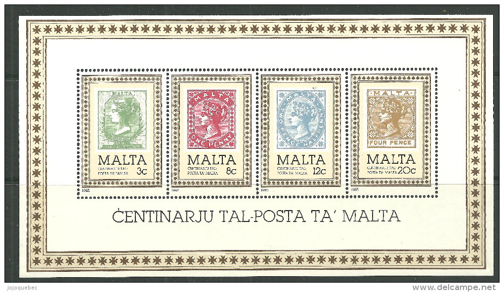 Malte Bloc De Feuille Neufs Sans Charniére, MINT NEVER HINGED, CENTENARY OF MALTA POST OFFICE - Malta