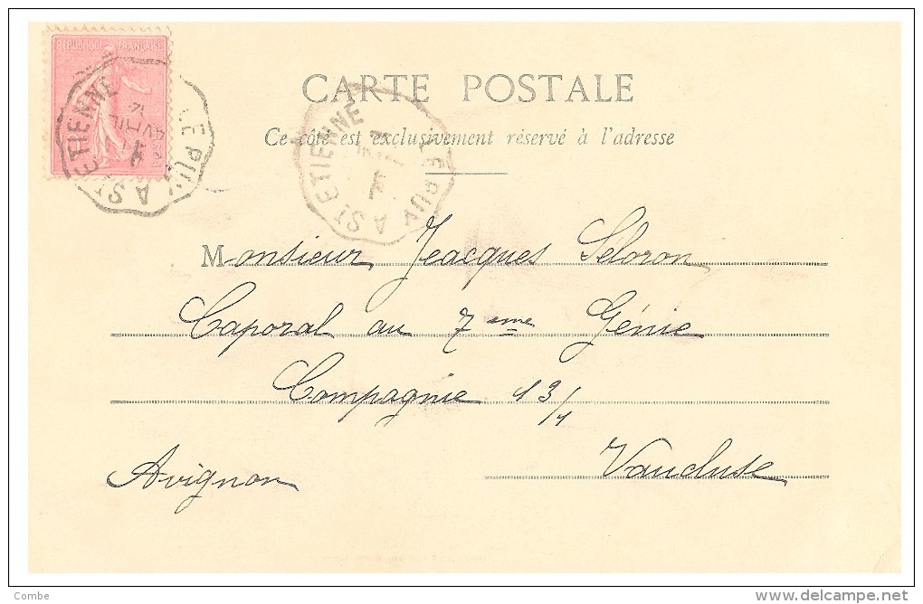 1904. SUR CP .  CONVOYEUR LE PUY A ST ETIENNE /  5923 - Covers & Documents