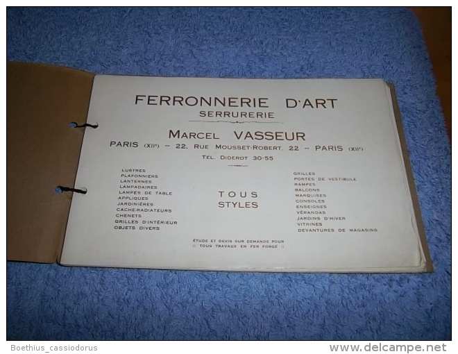 FERRONNERIE : MARCEL VASSEUR FER FORGE : Catalogue Ancien Lustres, Lampes... - 1901-1940