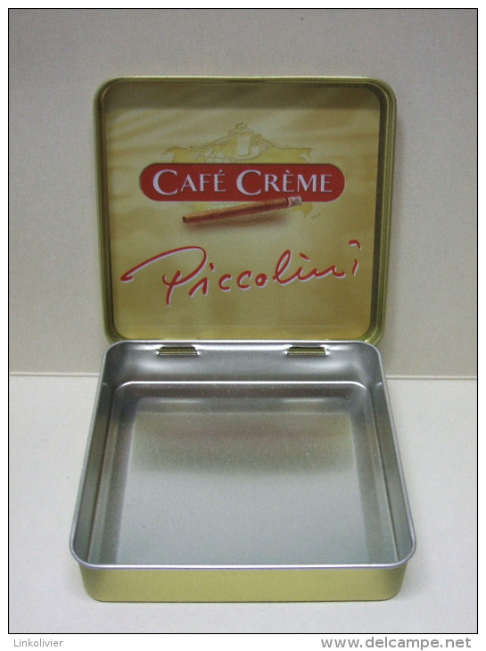 BOITE Métal Vide CAFE CREME PICCOLINI (20 Cigares) - Contenitore Di Sigari