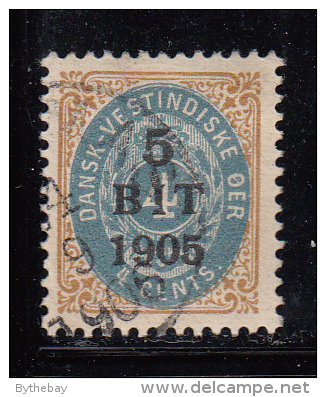 Danish West Indies Used Scott #40 5b On 4c Numeral - Denmark (West Indies)