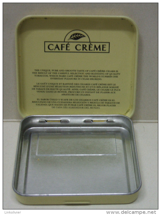 BOITE Métal Vide CAFE CREME (cigares) Avec Grattoir - Cigar Cases