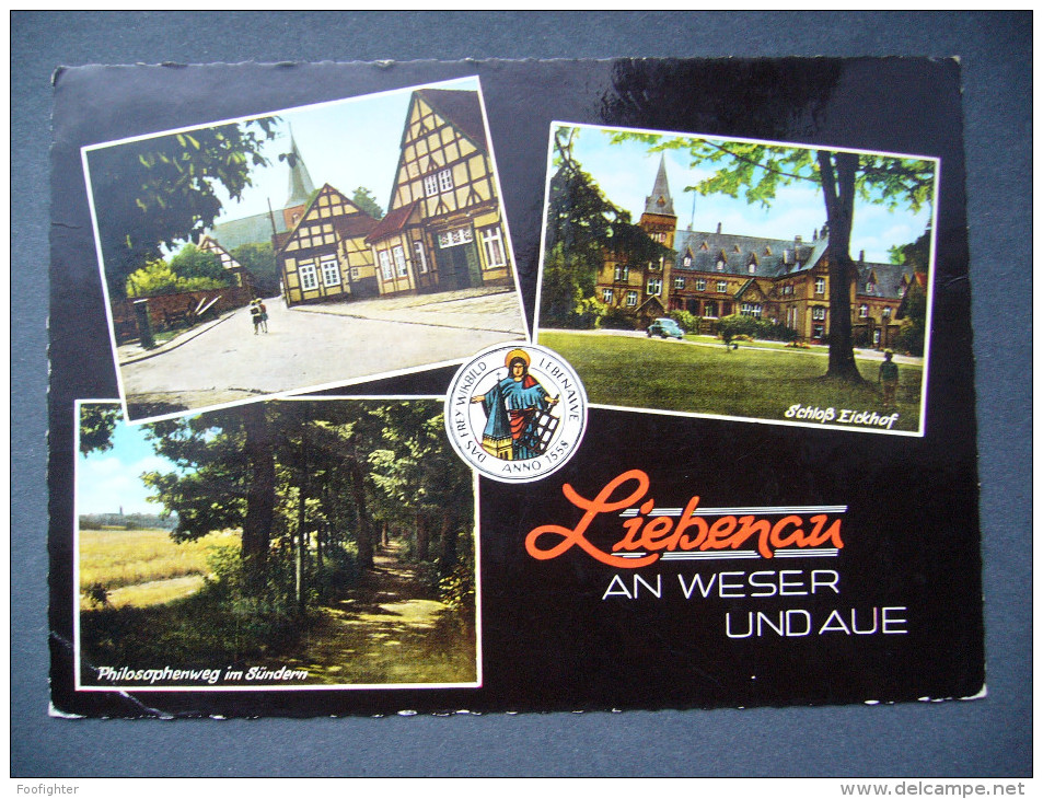 Germany: LIEBENAU (Kr. Nienburg) An Weser Und Aue - Schloß Eickhof, Philosophenweg Im Sündern - Posted 1968 - Nienburg