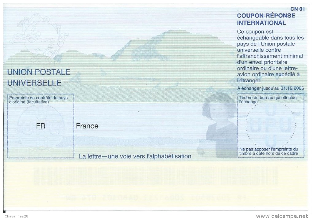 Coupon-réponse Universelle CN01 Validite Jusqu'au 31-12-2006 Neuf - Coupons-réponse