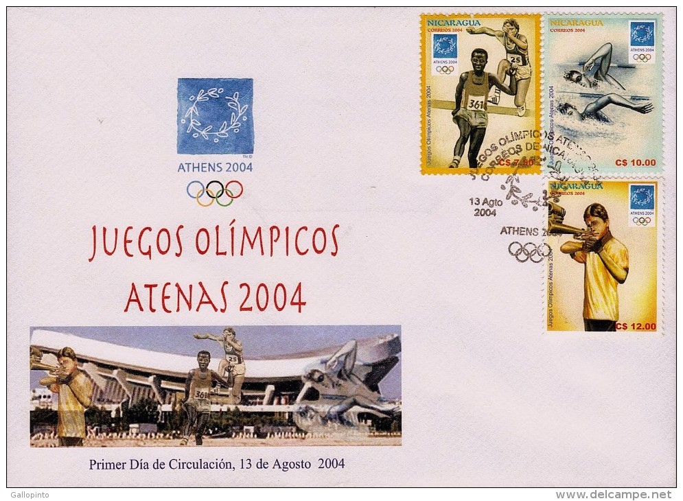 NICARAGUA ATHENS SUMMER OLYMPIC GAMES Sc 2431-2433 FDC 2004 - Zomer 2004: Athene