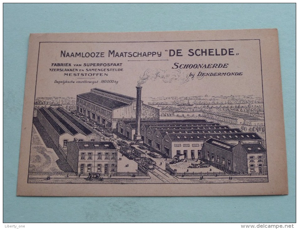 " DE SCHELDE " SCHOONAERDE Bij Dendermonde - Fabriek Van Meststoffen / Superfosfaat ( Voir Photo Pour Detail )! - Pubblicitari