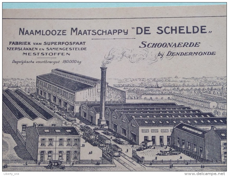 " DE SCHELDE " SCHOONAERDE Bij Dendermonde - Fabriek Van Meststoffen / Superfosfaat ( Voir Photo Pour Detail )! - Advertising