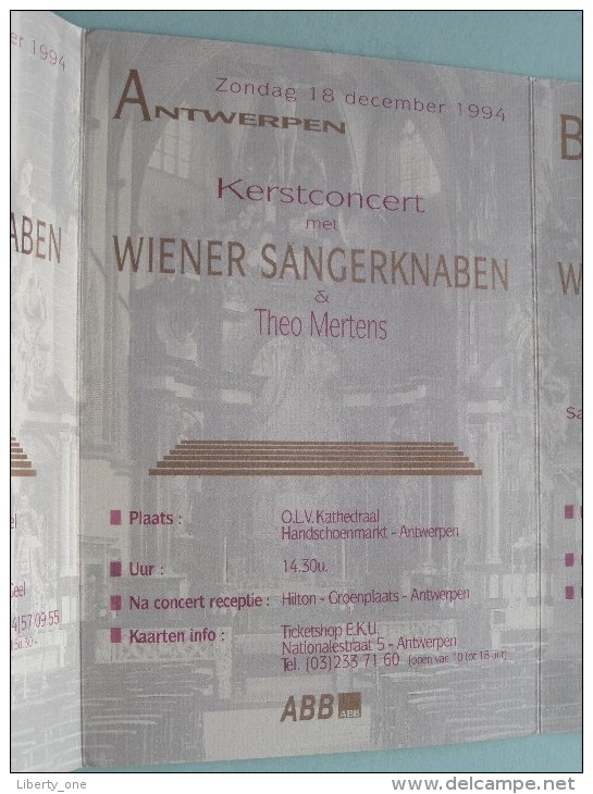 CUNINA Concerten 1994 Met De WIENER SÄNGERKNABEN ( Voir Photo Pour Detail )! - Programmes