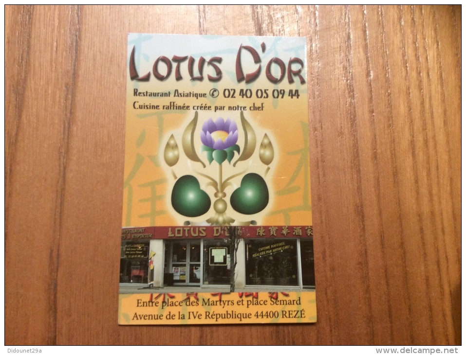Carte De Visite "Lotus D'Or Rezé 44" - Visiting Cards