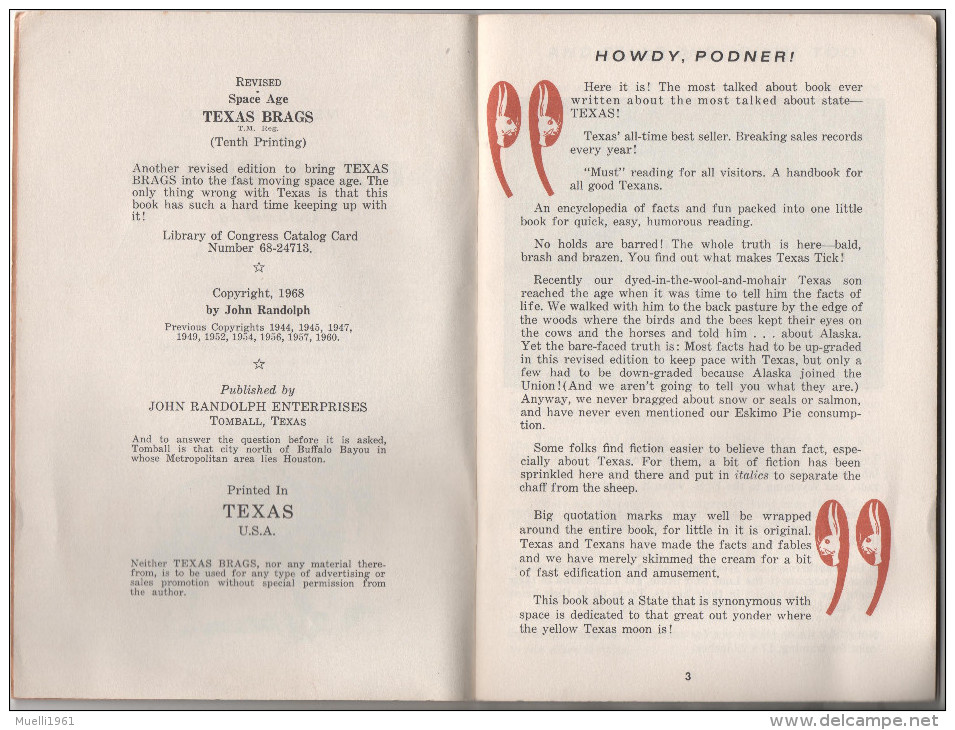 Texas Brags, John Randolp, Mark Storm,  64 Seiten, 1968 - 1950-Maintenant
