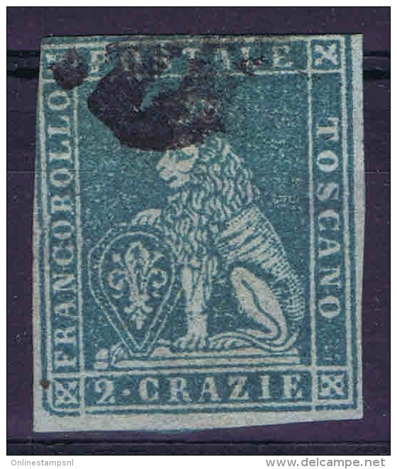 Toscana Sa Nr 5 Grey Blue  Yv Nr 5  Used 1851 - Tuscany