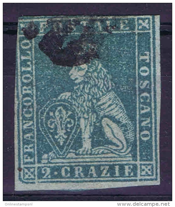 Toscana Sa Nr 5 Grey Blue  Yv Nr 5  Used 1851 - Toscana