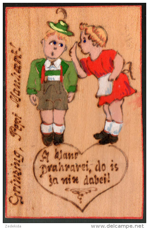 0170 Alte - Holz Holzbrandkarte Humor Cartoon Kunstpostkarte Künstlerkarte CP Wien Chemnitz 1939 - Sonstige & Ohne Zuordnung