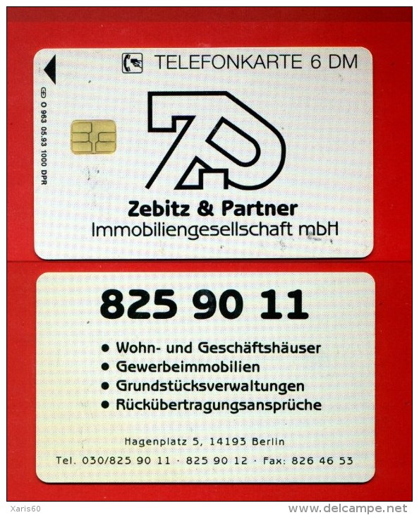 GERMANY: O-963 05/93  "Zebitz & Partner" Used. (1.000ex) - O-Serie : Serie Clienti Esclusi Dal Servizio Delle Collezioni