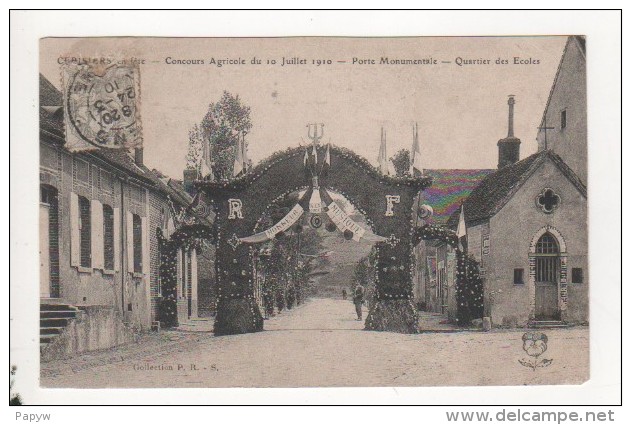 CERISIERS En Fête  Concours Agricole Du 10 Juillet 1910 - Porte Monumentale - Quartier Des écoles - Cerisiers